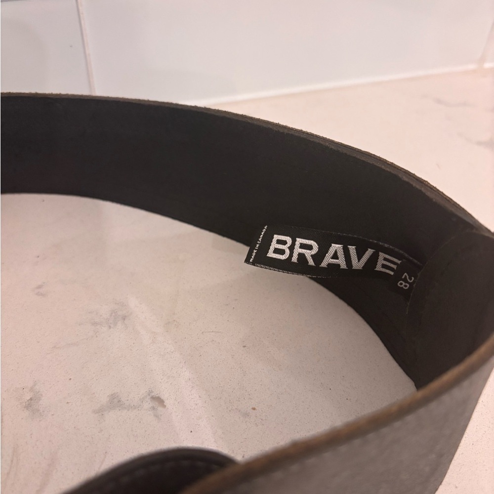 Brave Women's Charcoal Leather Belt - Picture 2 of 7
